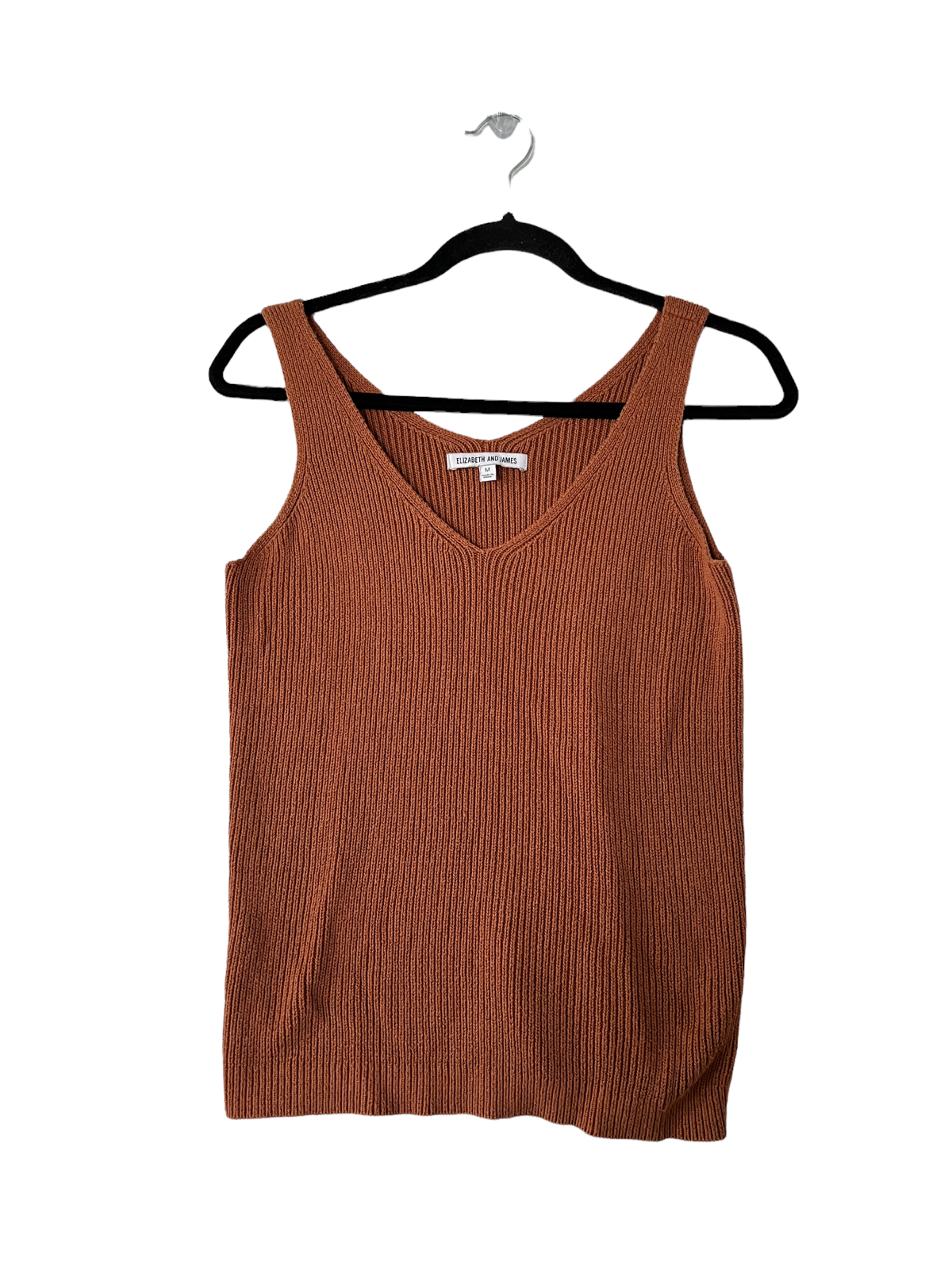 Primary image for ELIZABETH AND JAMES Womens Top Brown Ribbed Knit Tank Sweater Sleeveless Size M