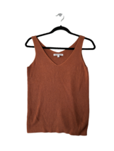 ELIZABETH AND JAMES Womens Top Brown Ribbed Knit Tank Sweater Sleeveless... - $16.31