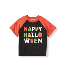 Halloween Toddler Boy Short Sleeve Raglan Graphic T-Shirt Size 2T/NP2 Black - $12.86