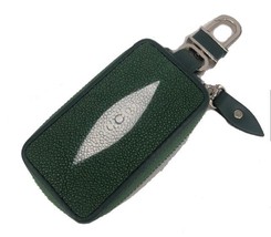 Genuine Stingray Skin Leather Car Remote Keychain Bag : Green - $42.99