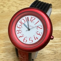 Vintage GUESS USA Quartz Watch Unisex Red White Rubber Band Analog New Battery - £22.77 GBP