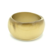 FREEFORM gold frosted lucite bangle bracelet - chunky wide midcentury Mod look - £16.03 GBP