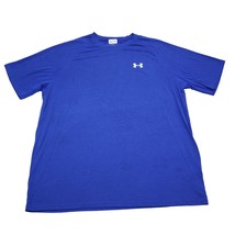 Under Armour Shirt Mens L Blue Heat Gear Short Sleeve Lightweight Athlet... - $15.72