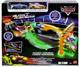 Mattel Disney and Pixar Cars Glow Racers Track Set Launch &amp; Criss-Cross ... - £28.85 GBP