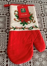 Christmas House Red Oven Mitt Poinsettia Flower Design 13 Inch NWT  Brand New - £8.69 GBP