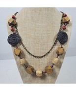Vintage Peruvian Statement Necklace 36 Inch Multi Chain Pullover - $552.14 MXN