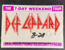 Def Leppard 7-Day Weekend Tour 1992 Backstage Pass Authentic Chicago Vin... - £10.11 GBP