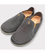 OLUKAI mens nohea mesh slip-on shoes gray &amp; orange size 8 Dark Shadow - $53.34 CAD