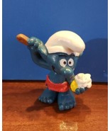VINTAGE 1980 Schleich Smurfs PVC Figure 20108 Sauna Smurf Shower Soap - $6.78 CAD