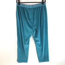 Soft Surroundings Womens Velour Pants Pull On Lounge Soft Teal Blue Size LP - £19.10 GBP