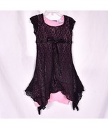 Girl Tribe Black Lace with Pink Underlay Dress Size 5-6 - $11.22