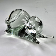 Vintage Crystal Clear Glass Cat Pouncing 4.25in Fine Animal Décor - £32.20 GBP