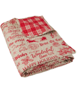 Holiday ~ Full/Queen ~ 88&quot; x 92&quot; ~ Polyester ~ Reversible ~ SENTIMENTS Q... - £47.77 GBP