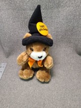 Vintage Plush Creations Halloween Teddy Bear Witch Hat Stuffed Animal - $6.64
