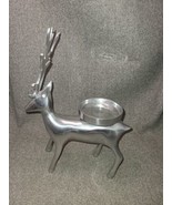 Crate And Barrel Silver Reindeer Candle Holder EUC - £18.67 GBP