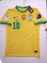 Neymar Jr Brazil Copa America Final Match Slim Yellow Home Soccer Jersey 2020-21 - £101.80 GBP