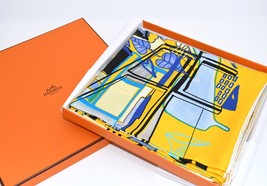 Hermes Scarf Modernisme tropical 90 cm silk yellow modernism Carre 35&quot; - £590.10 GBP