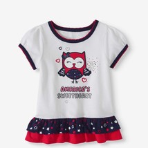 Walmart Brand Baby Girls Peplum Tee Shirt Size 3-6 Months OWL America&#39;s ... - $10.03