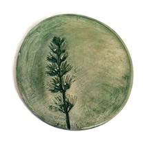 1Pc Artisan Round Ceramic Coaster For Drinks, Plant Design 11cm/4,33in T... - £20.47 GBP