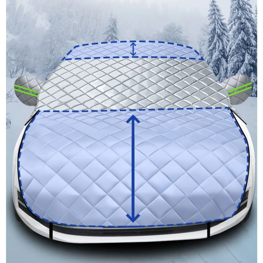 Car Outdoor Thicken Snow Cover Front Windshield Hood Protection Cover Snowproof - £40.42 GBP+