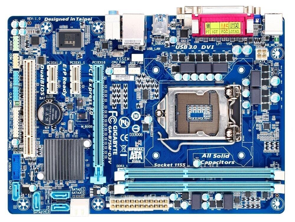 GIGABYTE GA-B75M-D3V USB3.0 LGA 1155 Socket H2 DDR3  Micro ATX Motherboard - £17.40 GBP