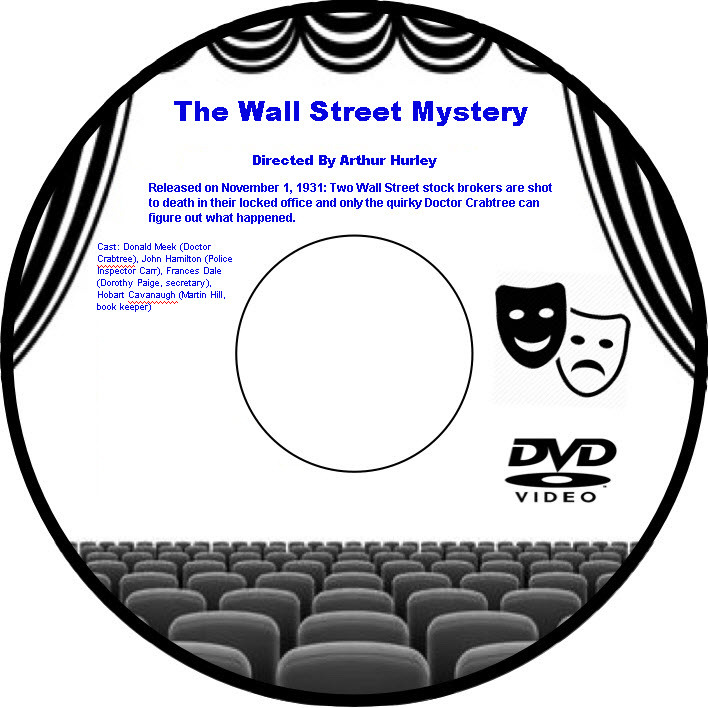 The Wall Street Mystery 1931 DVD Movie Drama Donald Meek John Hamilton Frances D