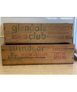 2 Vintage  American Process Cheese Wooden Crates Boxes Windsor glendale - $29.28 CAD