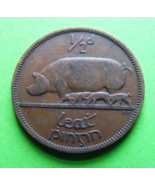 Authentic 1935 Irish Half Penny Coin - Ireland - SCARCE - Pig And Piglet... - $13.76 CAD