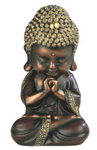 Sleeping Baby Buddha Resting Serene Statue 7.8&quot; H Bronze Gold Double Lot... - £23.30 GBP