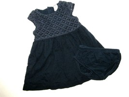 Carter&#39;s Navy Blue Cotton Lace Dress And Bloomers Size 6 Months 2 Piece ... - $9.90