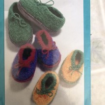 Fiber Trends Knitting Pattern: Crocheted Felt Slippers for Children CH-32 - £8.63 GBP