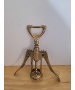 1960s Italian Brass And Silver Corkscrew Bottle Opener  - $54.88 CAD