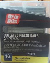 Grip-Rite 2 in. L X 16 Ga Straight Strip Electro Galvanized Finish Nails... - $16.95