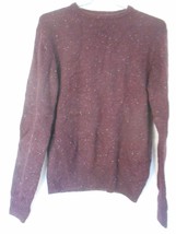 Cedar Wood State Burgundy ragwool sweater Size S Crew-neck elbow patches - $148.80 MXN