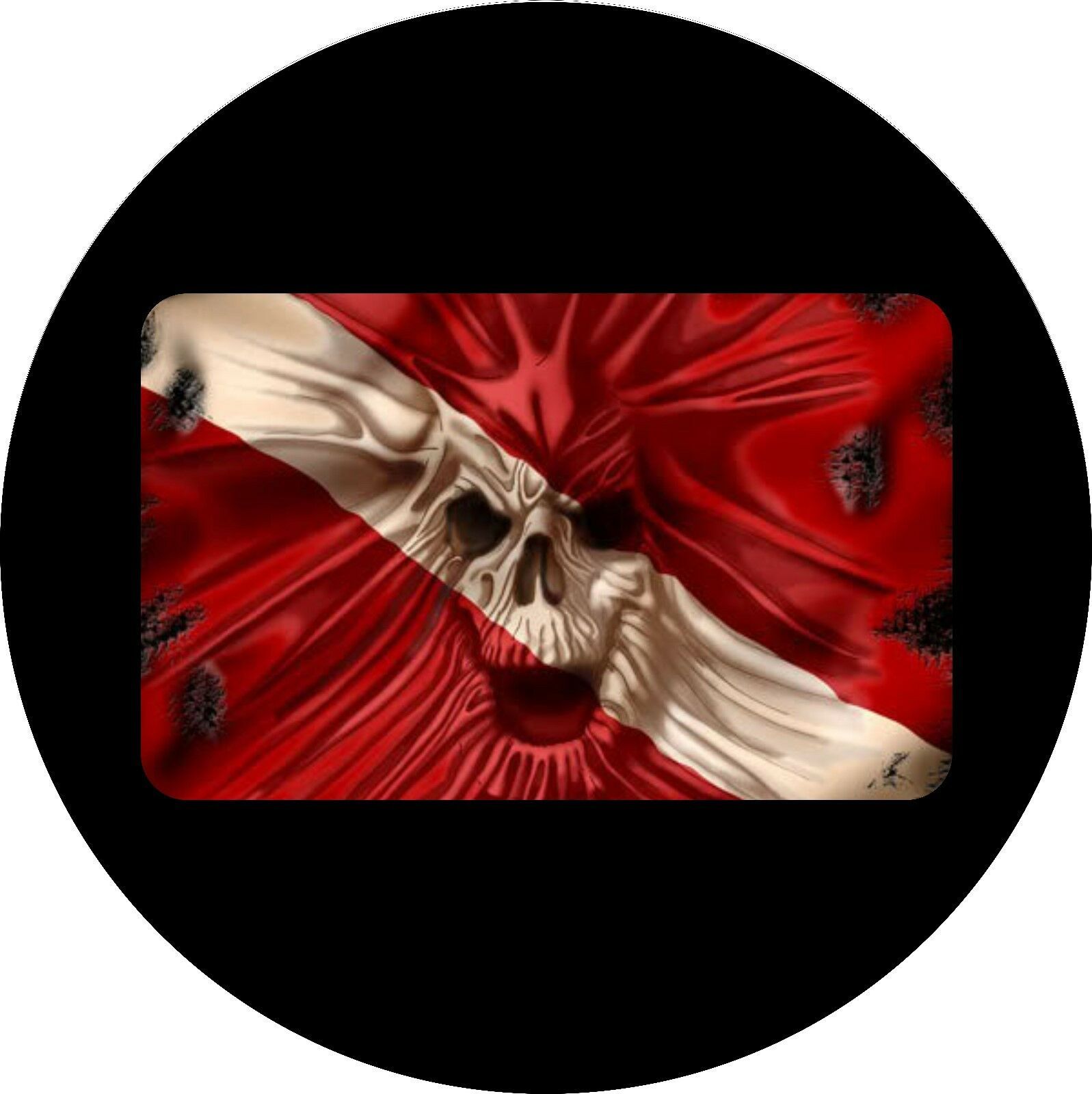 Diver flag skull Spare Tire Cover ANY Size, ANY Vehicle,Trailer,Camper,RV - $113.80