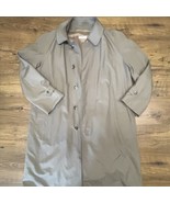 VTG Brooks Brothers Long Button Trench Coat 44R Wool Lined Zip Out USA M... - $73.59