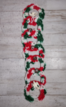 Vintage Crochet Yarn Rings Christmas Wall Hanging Jingle Bells Doves Red... - $14.24