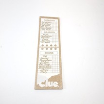 Suspects, Weapon, rooms list pack CLUE Board Game Replacement Pieces Parts - £3.15 GBP