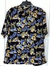 Hawaiian Style Shirt - Island Scene, Hulu and Drums  Print Pattern - Sz XL - £23.20 GBP