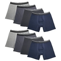 8PK Assorted Mens Cotton Boxer Briefs Comfort Flexible Soft Waistband Underwear - £20.63 GBP
