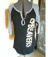 Black/Gray Women Medium Oregon State Beavers Tee Shirt - £6.74 GBP
