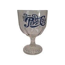 VTG Pepsi  Glass Drinking Goblet with Blue Logo and Dimples - $269.36 MXN