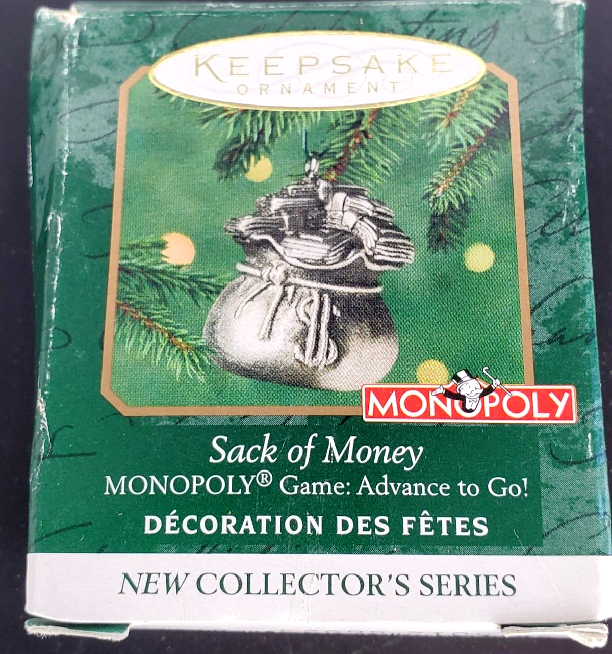 Primary image for Hallmark Monopoly Game: Advanced to Go Sack of Money Fine Pewter Ornament 2000 