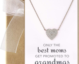 Mother&#39;s Day Gift for Grandma - CZ Heart Pendant Necklace in Sterling Si... - $43.69