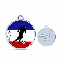 Express Your Love Gifts France Flag and Futbol/Soccer Engraved Stainless Steel C - £36.36 GBP