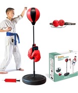 Quality Punching Bag/Ball for Kids, Martial Arts +Boxing Gloves, Reflex ... - $29.94