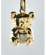 *18K Yellow Gold Bear w. Heart Charm Bead - $317.43