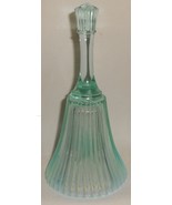 FENTON Art Glass GREEN OPALESCENT Ribbed Design BELL - $29.69