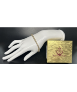 Premier Designs Jewelry Gold Tone Rhinestone S Link Bracelet 7.5&quot; SKU PD105 - £25.99 GBP