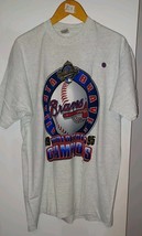 Vintage Atlanta Braves 1995 World Series Champions T-Shirt XL XLarge Gray - $35.00